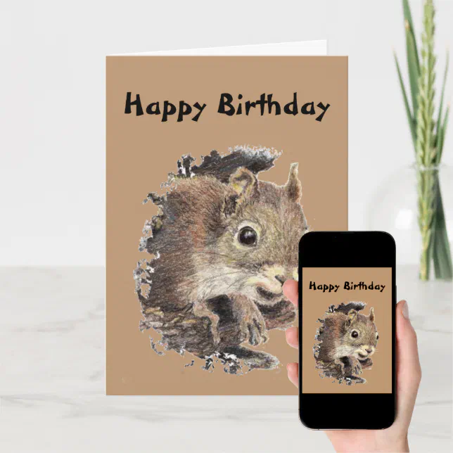 Happy Birthday,From all us assorted Nuts -Squirrel Card | Zazzle