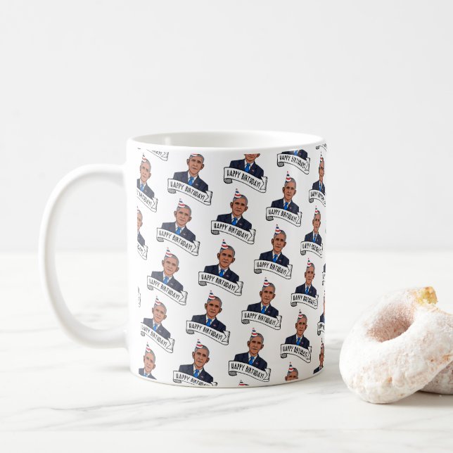 Happy Birthday From Barack Obama Coffee Mug (With Donut)