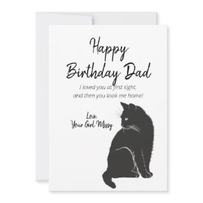 Happy Birthday From Cat Greeting Holiday Card