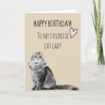 Happy Birthday From Cat Lady Mom Pretty Card<br><div class="desc">This design was created though digital art. It may be personalized in the area provide or customizing by choosing the click to customize further option and changing the name, initials or words. You may also change the text color and style or delete the text for an image only design. Contact...</div>