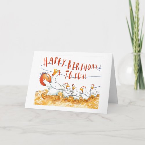 HAPPY BIRTHDAY FROM CHICKENS TO TEACHER CARD