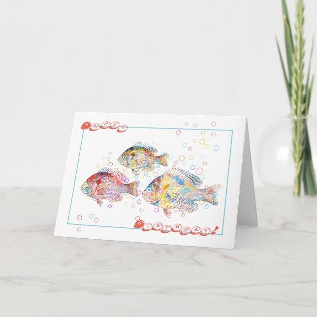 Happy Birthday (from Colorful Carps) Card (Front)