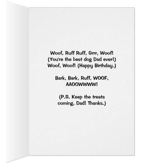 Happy Birthday From Dog - Best Ever Dog Dad! (Inside (Right))