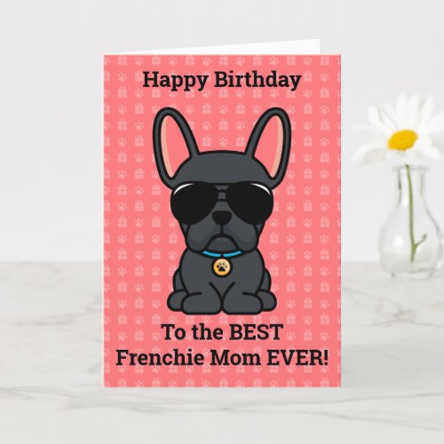 Happy Birthday from Dog Black French Bulldog Card