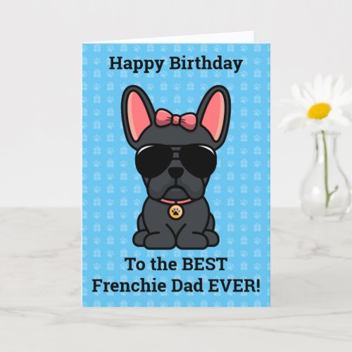 Happy Birthday from Dog Black French Bulldog Card
