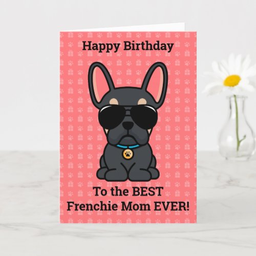 Happy Birthday from Dog Black Tan French Bulldog Card