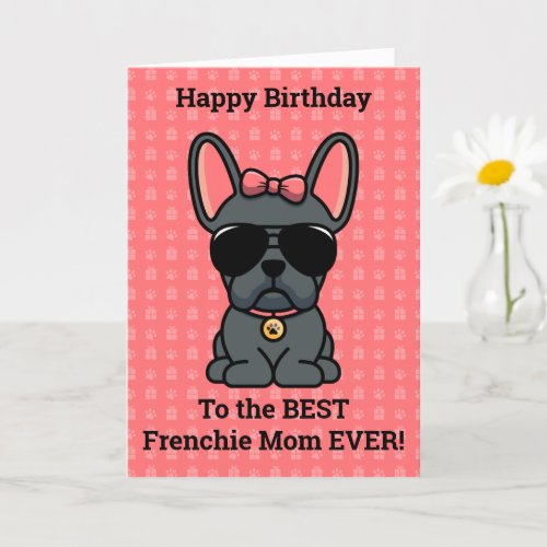 Happy Birthday from Dog Blue French Bulldog Card