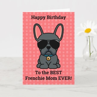 Happy Birthday from Dog Blue French Bulldog Card