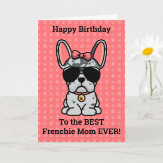 Happy Birthday from Dog Blue Merle French Bulldog Card