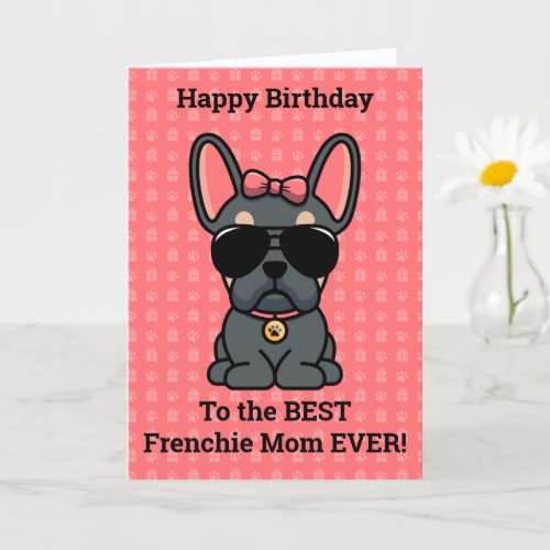 Happy Birthday from Dog Blue Tan French Bulldog Card