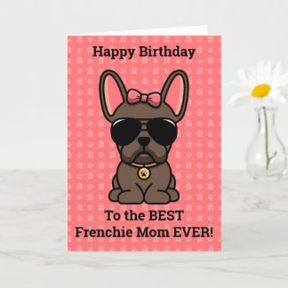 Happy Birthday from Dog Brown French Bulldog Card