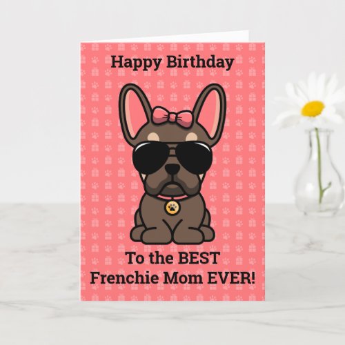 Happy Birthday from Dog Brown Tan French Bulldog Card