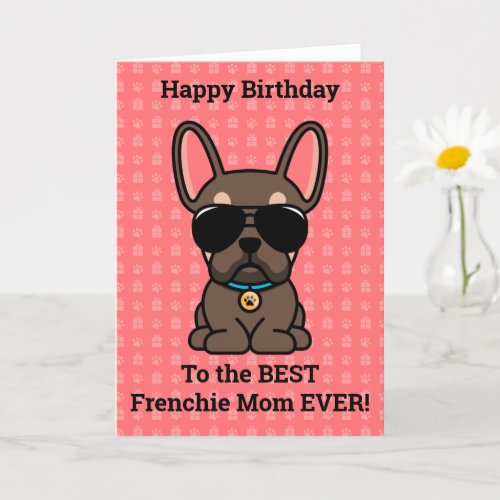 Happy Birthday from Dog Brown Tan French Bulldog Card