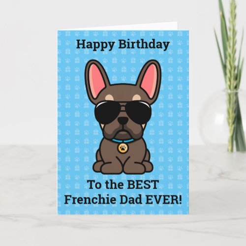 Happy Birthday from Dog Brown Tan French Bulldog Card