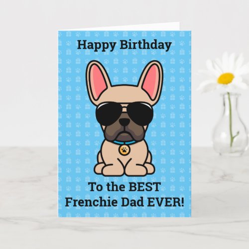 Happy Birthday from Dog Light Fawn French Bulldog Card