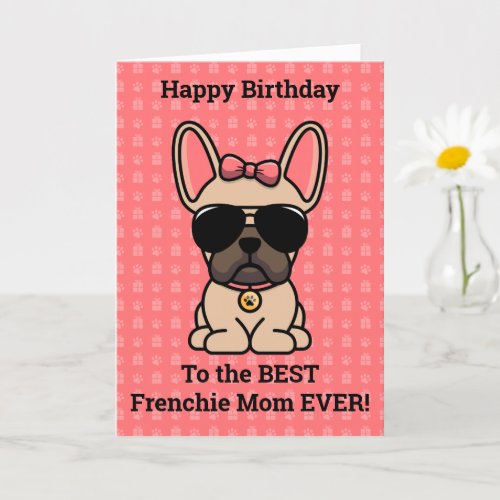 Happy Birthday from Dog Light Fawn French Bulldog Card