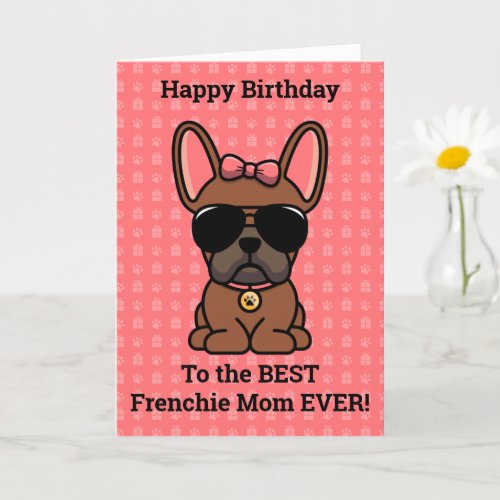 Happy Birthday from Dog Red Fawn French Bulldog Card