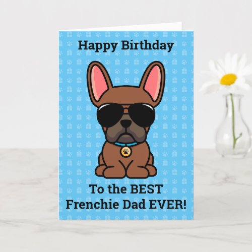 Happy Birthday from Dog Red Fawn French Bulldog Card