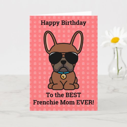 Happy Birthday from Dog Red Fawn French Bulldog Card