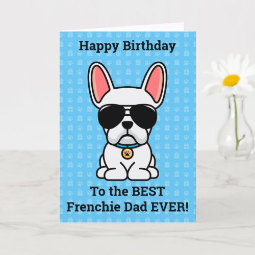 Happy Birthday from Dog White French Bulldog Card