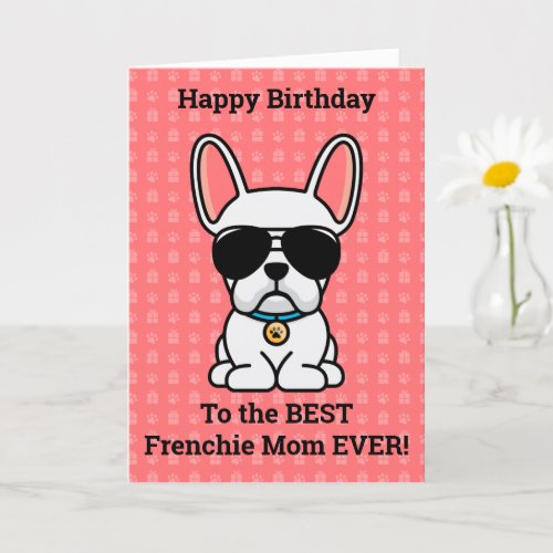 Happy Birthday from Dog White French Bulldog Card