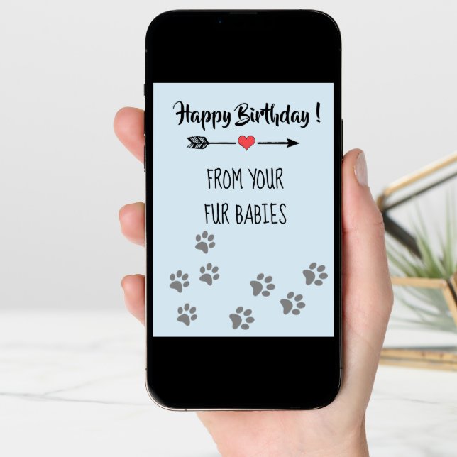 Happy Birthday from Dogs Cats Pets Multiple Card (Front Digital)