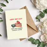 Happy Birthday From Favorite Financial Burden Card<br><div class="desc">Bring a smile to your parents' faces with our playful and funny birthday card featuring a money cake design. The perfect way to show them that you're their favorite "financial burden, " this card is sure to make them laugh and feel loved on their special day. With its exceptional quality...</div>