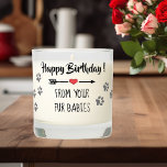 Happy Birthday From Fur Babies Cat Dog Scented Candle<br><div class="desc">This design may be personalized in the area provided by changing the photo and/or text. Or it can be customized by clicking Personalize this Template and then choosing the click to customize further option and delete or change the color of the background, add text, change the text color or style,...</div>