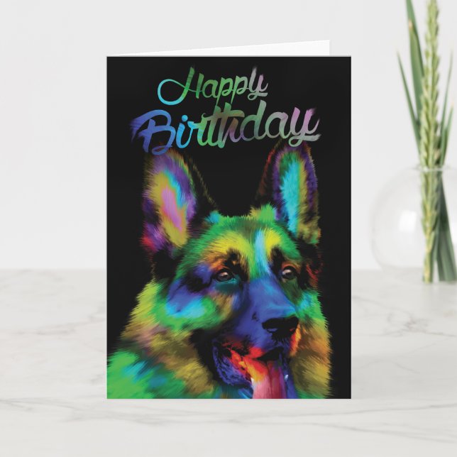 Happy Birthday from German Shepherd Card (Front)