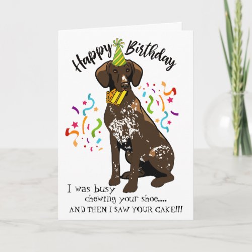 Happy Birthday from German Short Haired Pointer Card