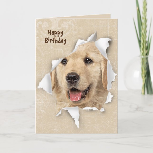 Happy Birthday from Golden Retriever Card (Front)