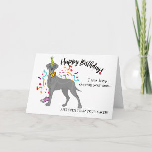 Happy Birthday from Great Dane Dog Buddy Pink Shoe Card