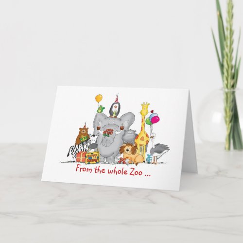 Happy Birthday from Group _ Cute Zoo Animals Card