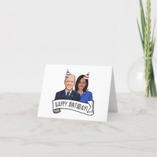Happy Birthday from Joe and Kamala Letterpress Thank You Card