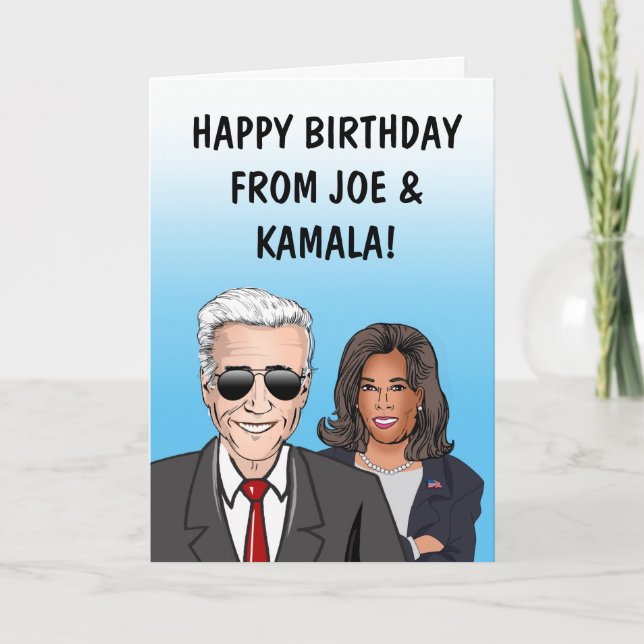 Happy Birthday From Joe & Kamala Card (Front)