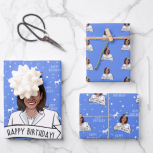 Happy Birthday from Kamala Harris Wrapping Paper Sheets