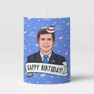 Happy Birthday From Mayor PB Pillar Candle