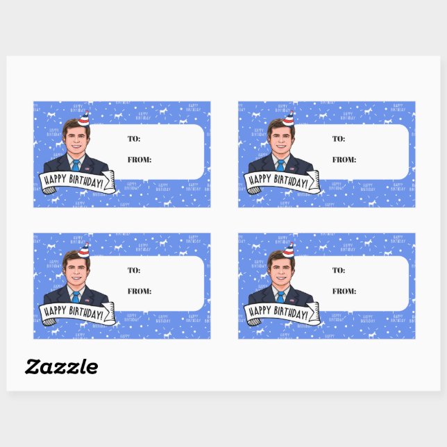 Happy Birthday From Mayor PB Rectangular Sticker (Sheet)