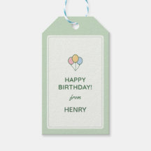 "Happy Birthday From" Name Gift Tag