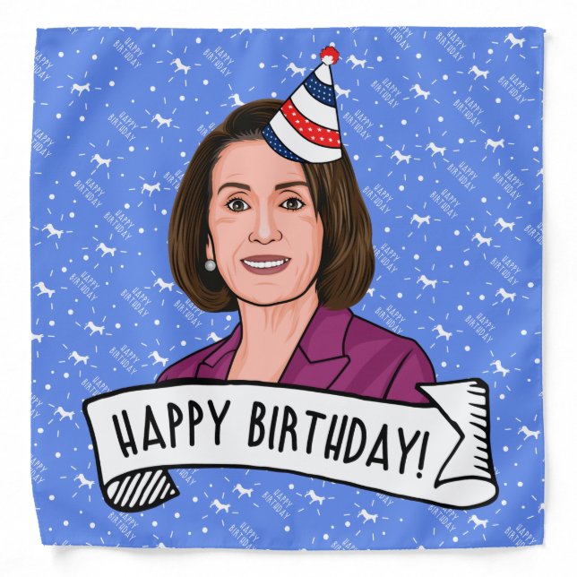 Happy Birthday From Nancy Pelosi Bandana (Front)