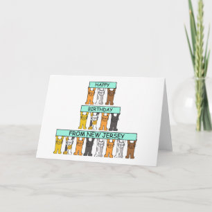 Happy Birthday from New Jersey Cute Cats Card