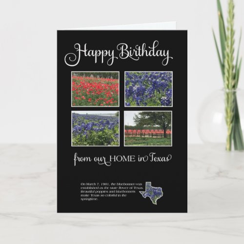 Happy Birthday from our Home in Texas Card