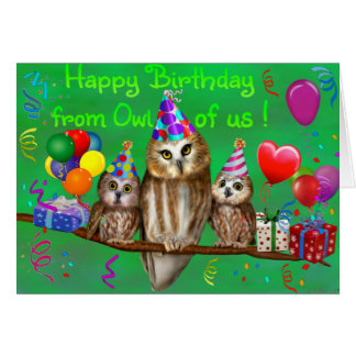 Happy Birthday Owl Cards - Greeting & Photo Cards | Zazzle