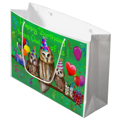 Happy Birthday from Owl of us Large Gift Bag