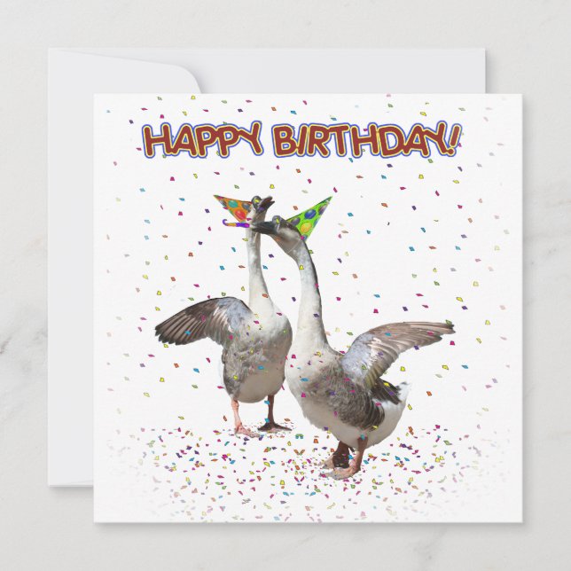 Happy Birthday! From Party Geese Invitation (Front)