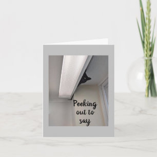 "HAPPY BIRTHDAY" FROM PEEKING CAT Card