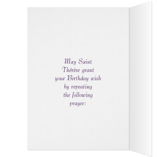 Happy Birthday from St Thérèse of Lisieux (Inside (Left))