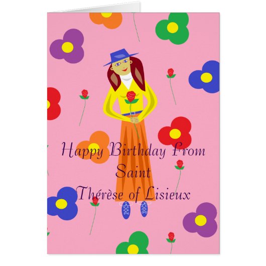 Happy Birthday from St. Thérèse of Lisieux Cards (Front)