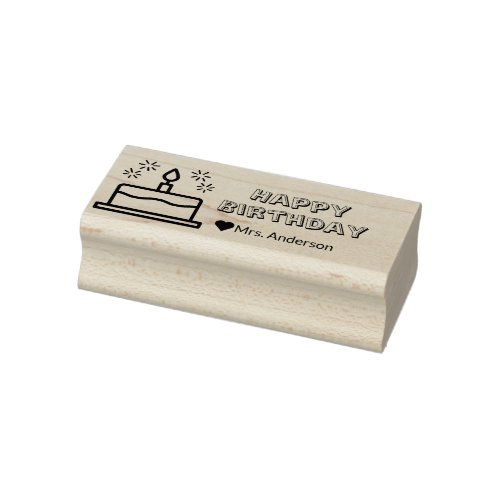 Happy Birthday From Teacher to Student Cute Rubber Stamp
