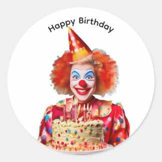 Happy Birthday from the clown Classic Round Sticker